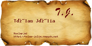 Tálas Júlia névjegykártya